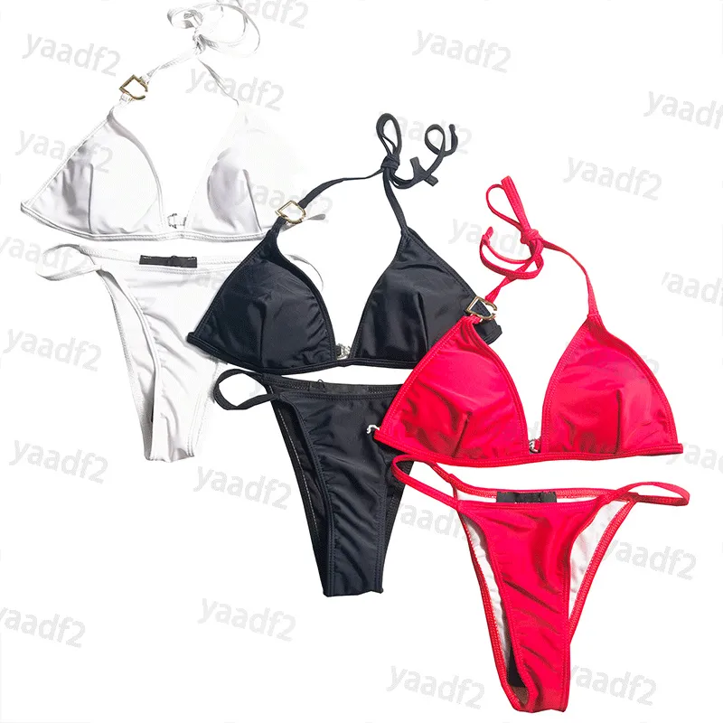 Womens Swimwear Bikini Three Colour Sexy Thong Letter Swimsuit Luxury Beach Wear Designers Underwear Two Piece Sets