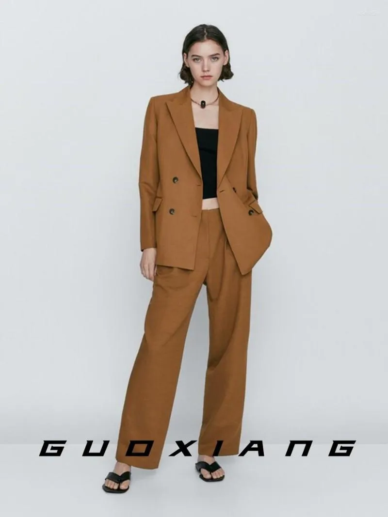 Kadın Suits 2023 Sonbahar/Kış Fransızca Basit Banliyö Takım Yüksek Son Pantolon İki Parçalı Set Kadınlar