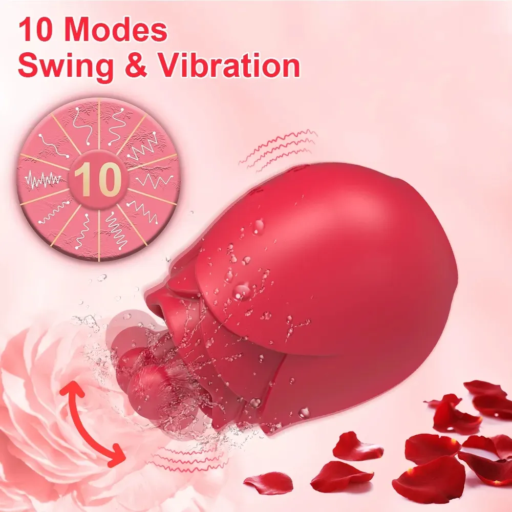 Original Tungen slikker klitoris rose vibrator 10 vrikke klitoris brystvorten massager kvinde stimulering voksen S_voghion.com