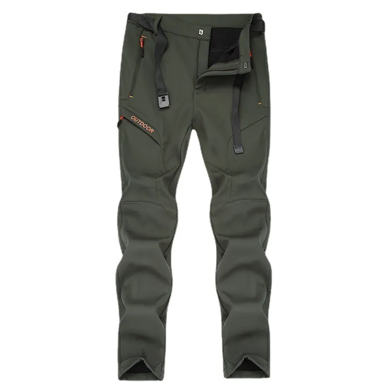 Pantalones para hombres Cálido para hombres Forro polar elástico Senderismo 5XL Trekking Camping Viajes Escalada Pantalones al aire libre grueso impermeable 230906