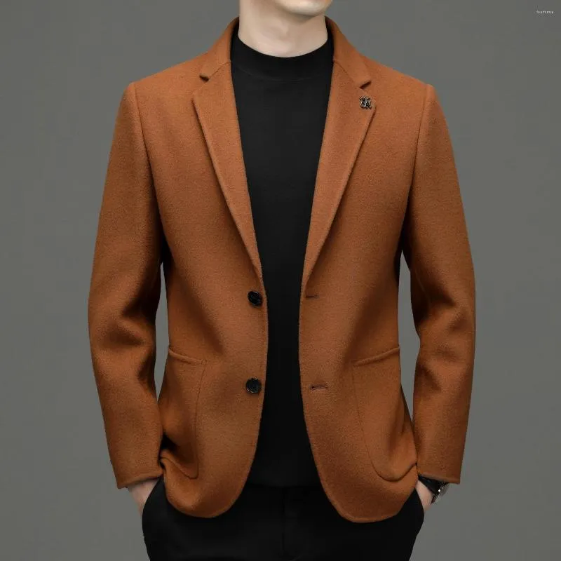 Men's Suits Wool Suit For Autumn/Winter 2023 Top Quality Designer Clothes Luxury Reversible Coat Business Casual