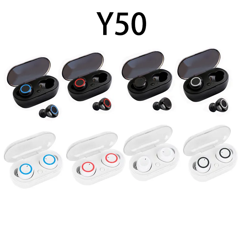 Y50 Bluetooth -hörlurar TWS2 Mini Portable Wireless 5.0 Touch Compatible iPhone Huawei Samsung Android -telefon