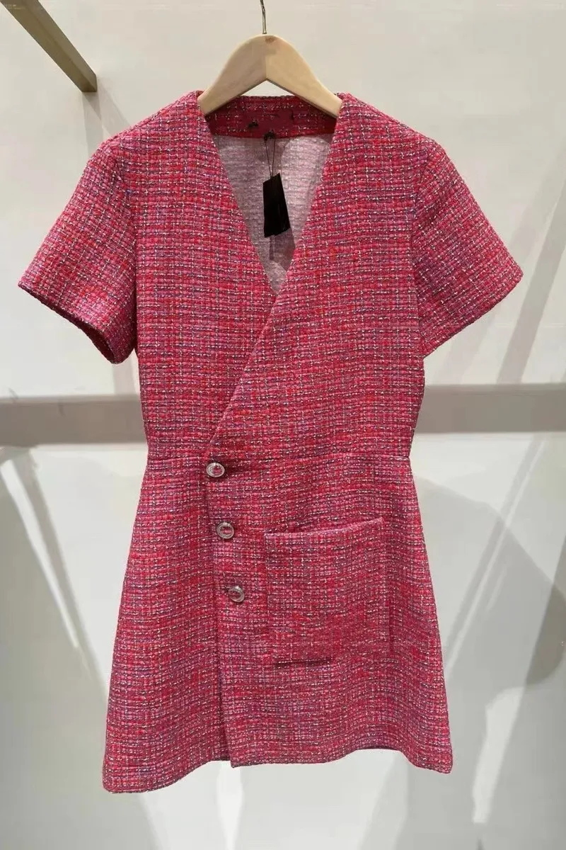 Maje Women Tweed Backless Dress V Neck Single... From 64,45  | DHgate