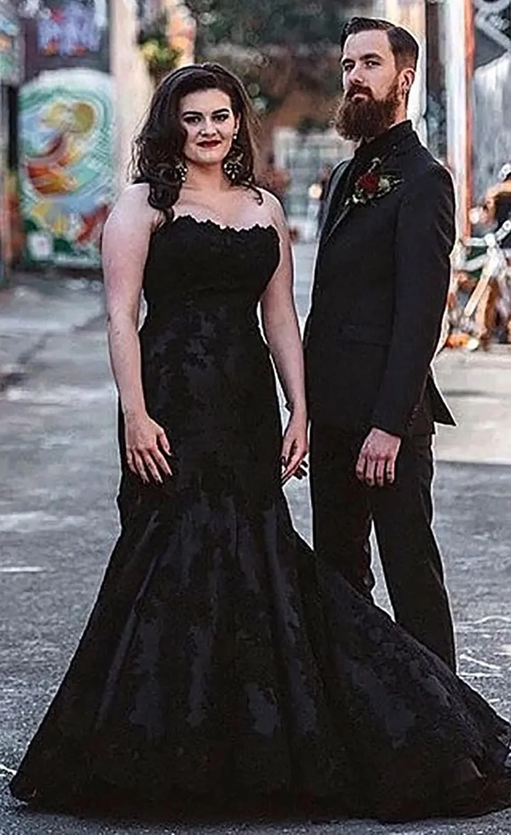 Custom Black Mermaid Gothic Wedding Dresses With Sweetheart Neckline Sleeveless Design Lace Applique And Zipper Closure Plus Size Available From Babybeautiful 125.63 DHgate.Com