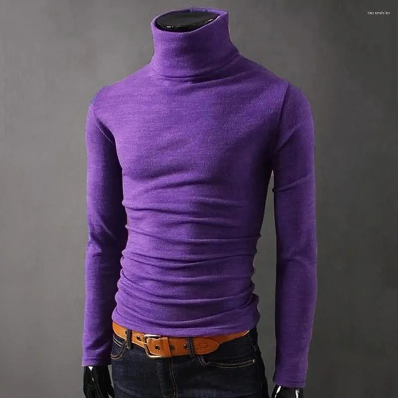 Suéter masculino 2023 outono inverno coreano puro gola alta pulôver masculino fino quente grosso caxemira tricô suéter pullovers