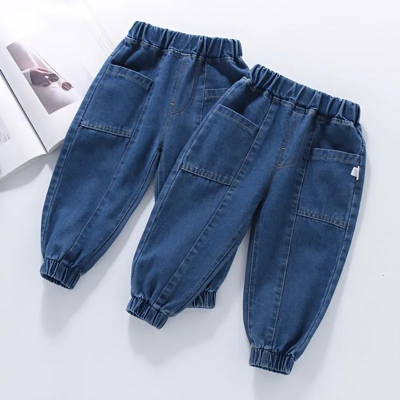 Jeans garçons pantalons amples 2023 printemps Denim pantalon pour enfants coréen enfant en bas âge bébé vêtements adolescent Cargo 2 5 8 10 ans 230905