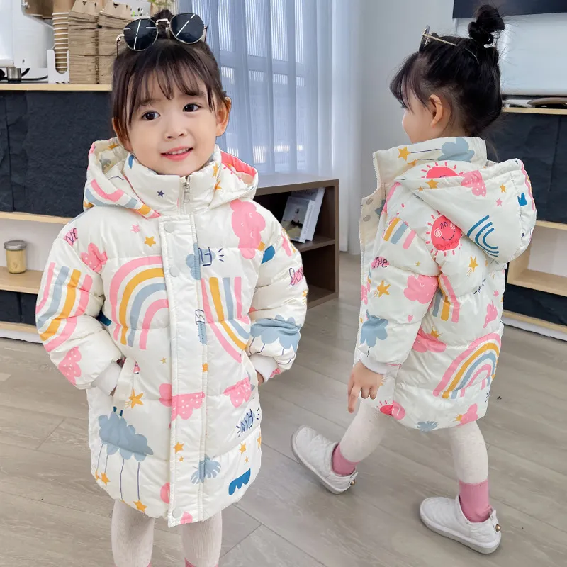 Kurtki dla dziewcząt chłopcy kurtka zimowe płaszcze dziecięce ubrania z kapturem płaszcz wiatrówki dla dzieci 2-7 lat bawełniana ciepła odzież wierzchnia 230905
