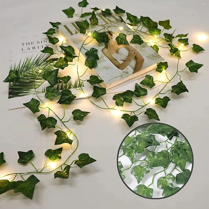 GUIRLANDE LUMINEUSE 20 LED FEUILLES LIERRE 2M