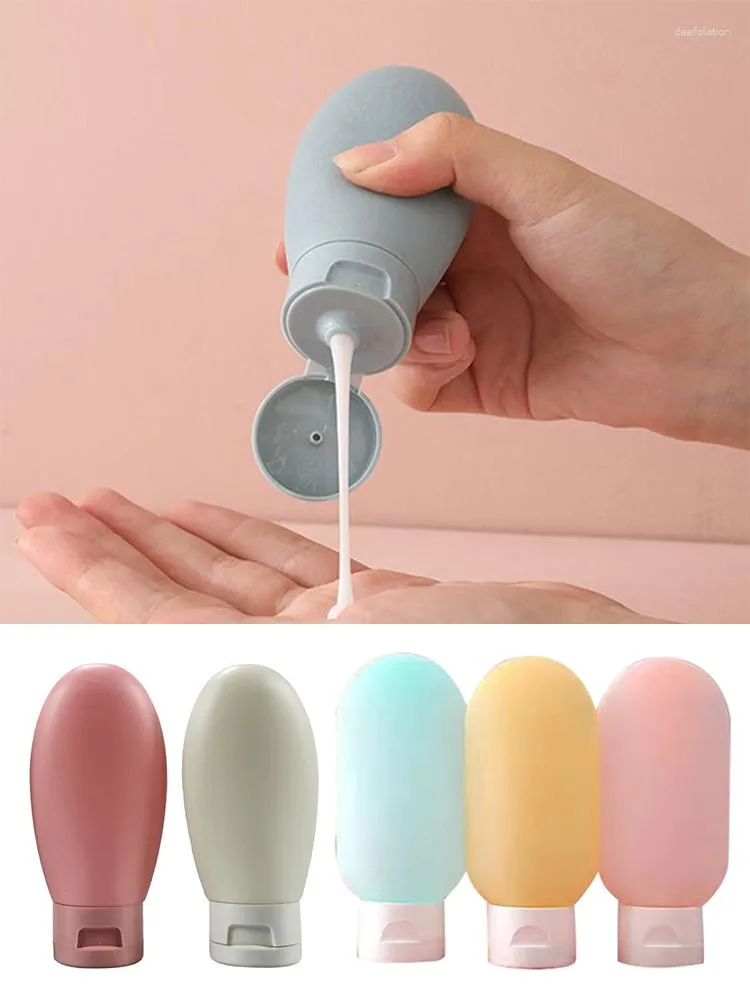 Liquid Soap Dispenser 3Pcs 60ml Cosmetic Lotion Refillable Bottle Tube Squeeze Flip-top Bottles Shampoo & Body Wash Travel Empty