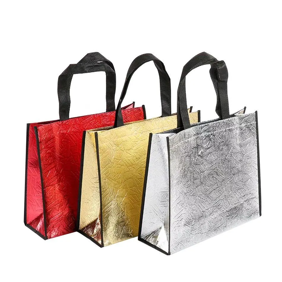 Cadeaupapier Dameswinkeltas Grote capaciteit Canvas Reisopbergzakken Laserglitter Vrouwelijke handtas Kruidenier Tote Drop Delivery Home Gard Otmif