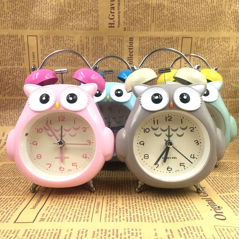 Desk Table Clocks Mute Digital Wake Up Table Clock Cartoon Owl Clocks Cute Bedroom Quartz Electronics Alarm Clock Desk Decor reloj despertador 230905