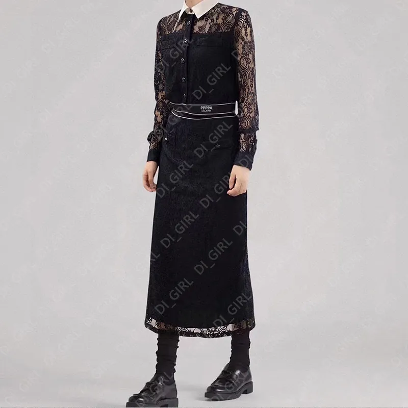 Kadınlar Günlük Elbise Tasarımcı Klasik Mektup Baskı Elbise Moda Vintage İnce Kısa Uzun Etek 2 Parça Set Di_girl Di_girl