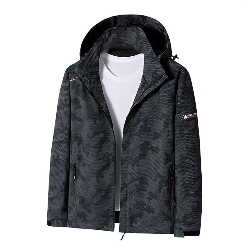 Vestes pour hommes Veste légère pour hommes Manteau de pluie Automne et hiver Camouflage imprimé américain fabriqué