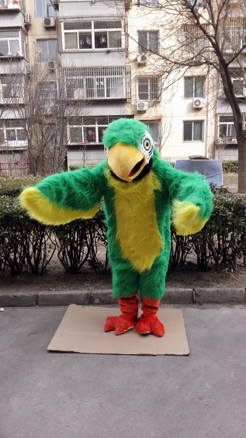 green plush parrot mascot costume custom fancy costume anime kit mascotte theme fancy dress carnival costume 41040