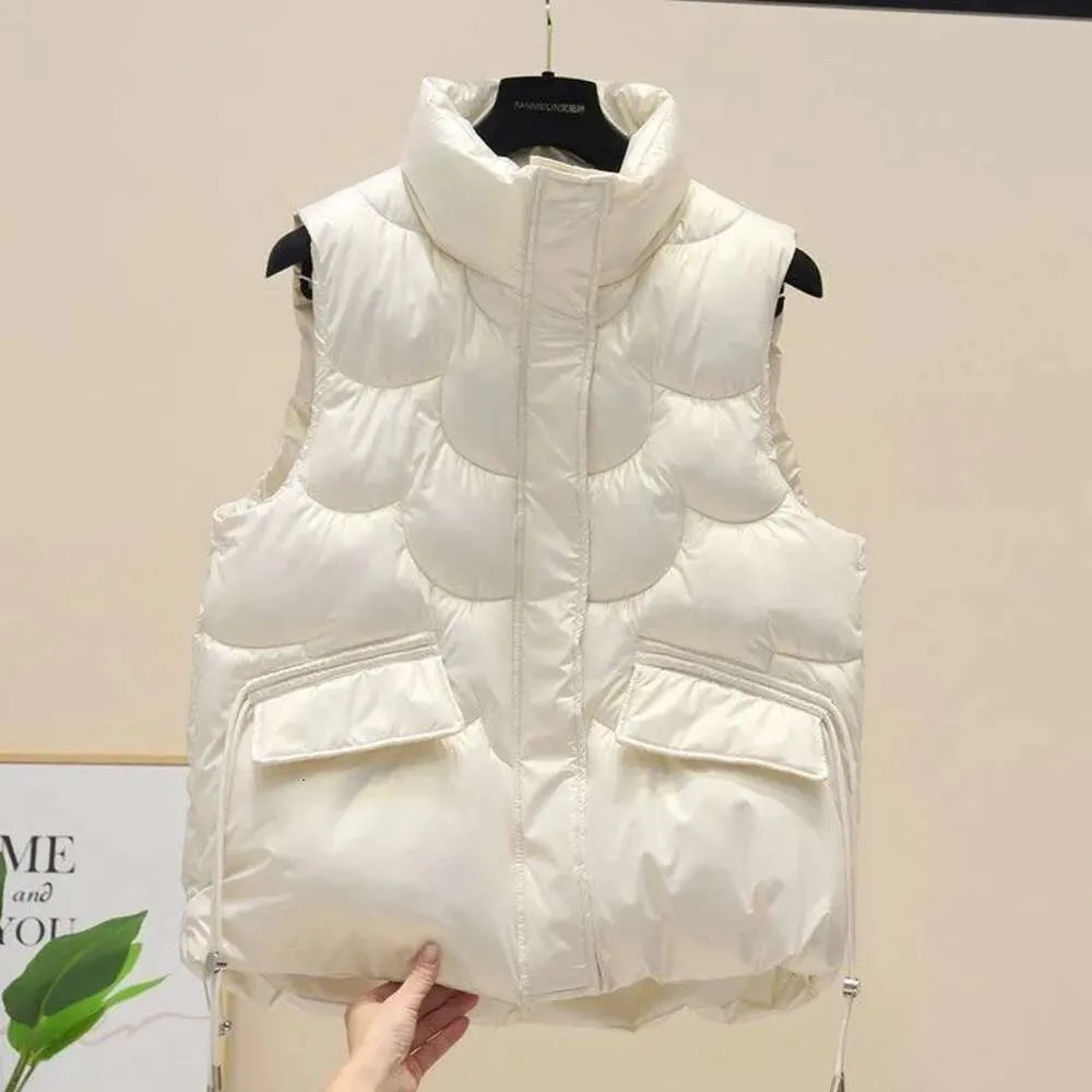 Gilet en duvet de coton pour femme, veste ample, visage brillant, étudiante coréenne, automne et hiver