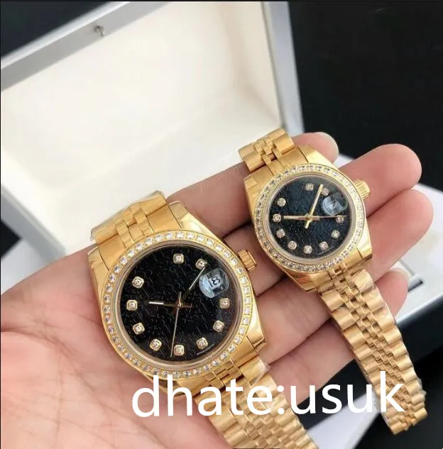 New Watch Classic Yellow Gold Mouvement automatique 28/36/41mm Black / Gol Diamond Diamant Reginges Super Luminous Lovers Women Watch Watch Staterproof Couples Style