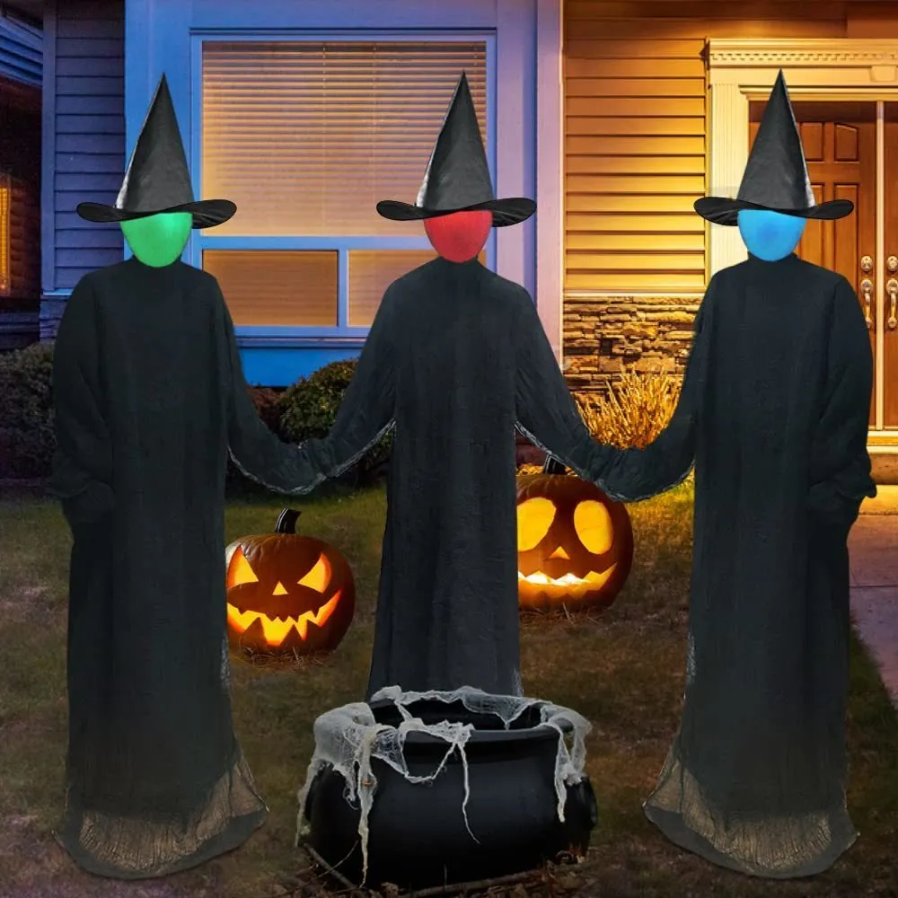 Andere evenementen Feestartikelen Halloween-decoraties Buiten Groot Oplichtende Screaming Witch Geluidsgeactiveerde sensor Eng Decor voor Huis Tuin Werf Feestdecor 230905
