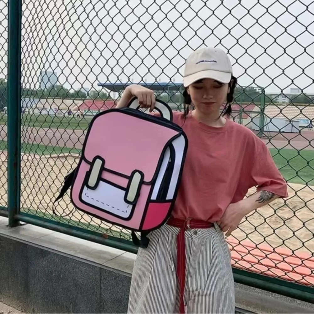 Y2K Cute 2D Drawing Cartoon Bag Anime Backpack 3D... From 
