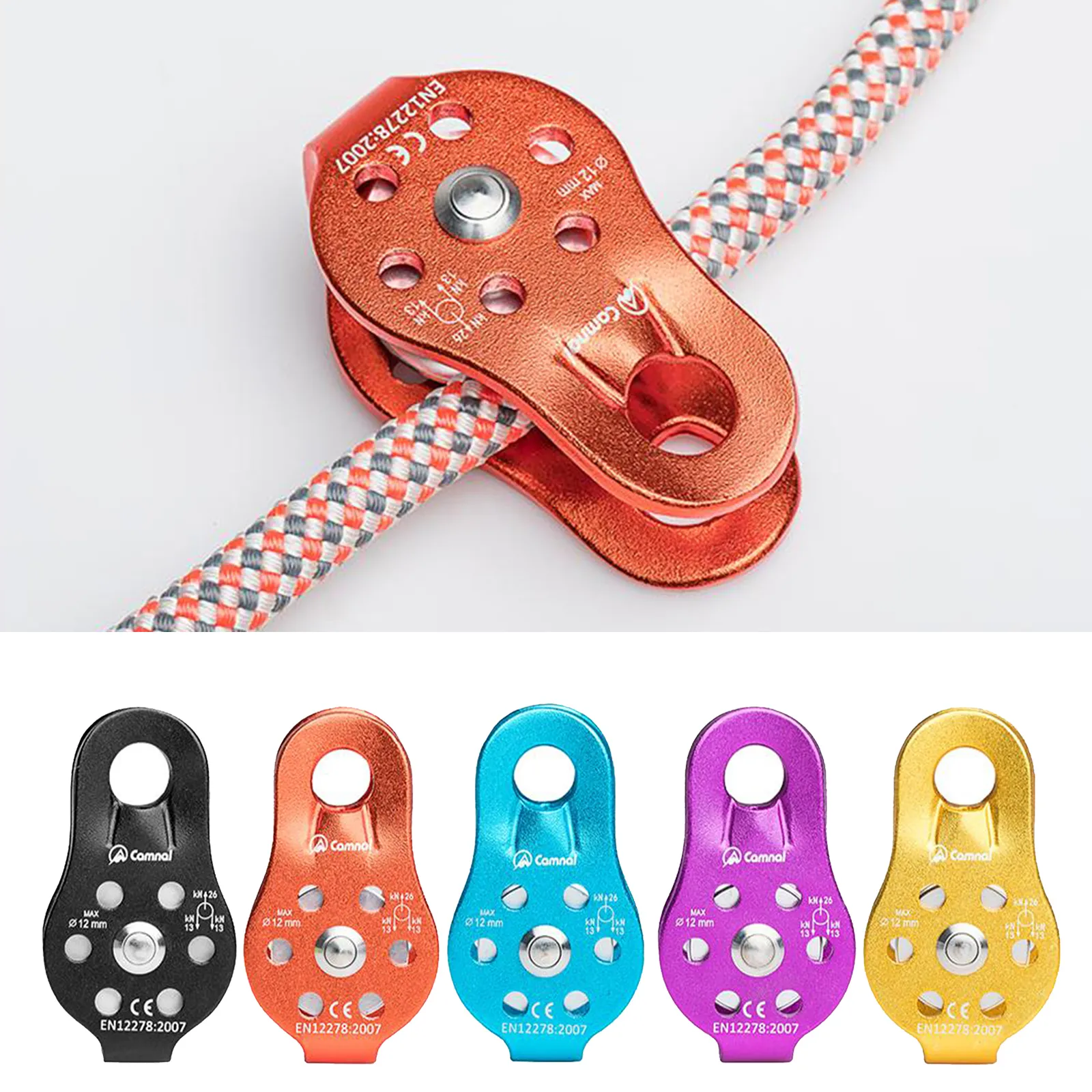 Msiud 26KN Climbing Pulley - Single Rope Pulley Block For Rescue & Mountaineering Under 12mm Ropes