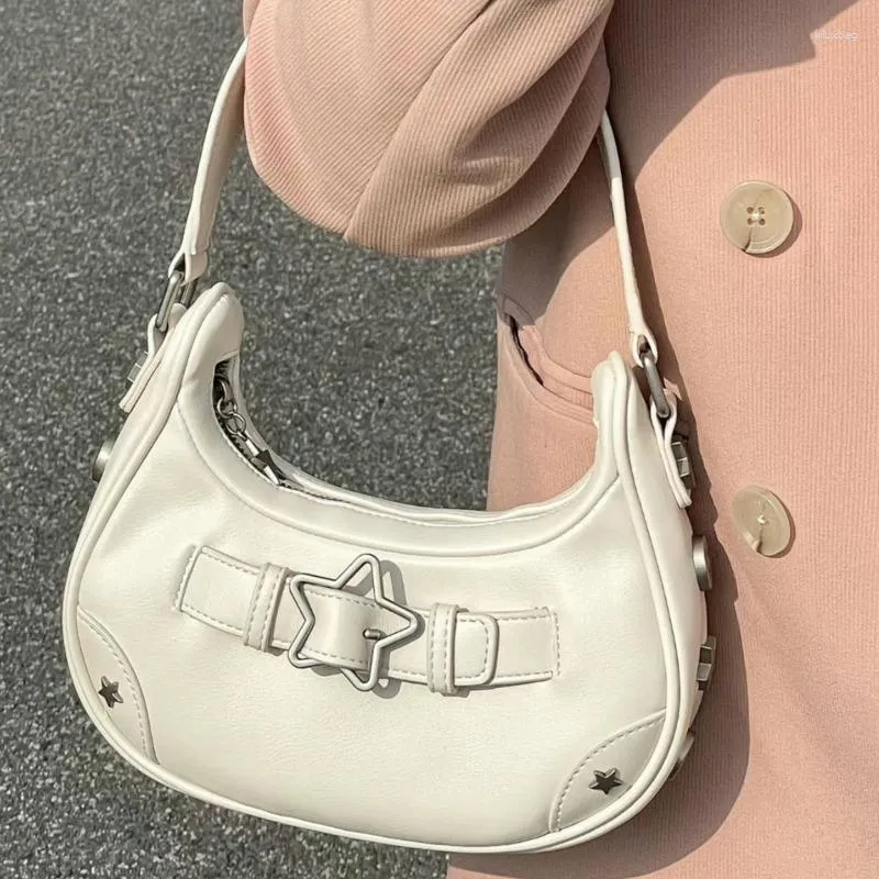 Waist Bags Fashion Shoulder Bag Women 2023 Vintage Star Handbags For Girlish Clutch Pu Leather Female Armpit Purses Y2k Cool