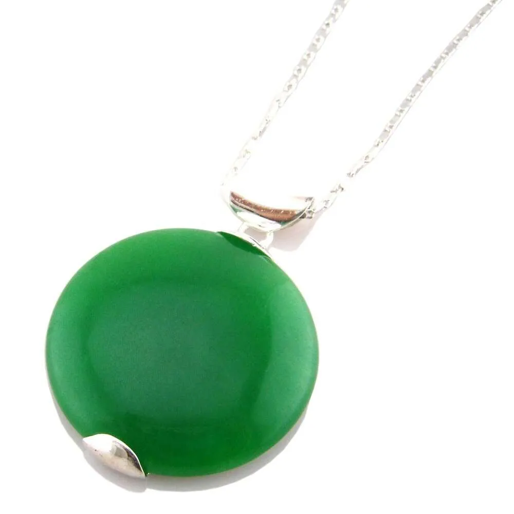 Halvare smycken Green Jade Big Pendant Classic Women Jade Halsband