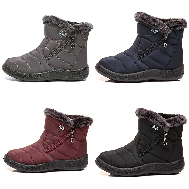 GAI GAI GAI Warm Ladies Snow Boots Light Cotton Women Shoes Black Red Blue Gray in Winter Outdoor Sports Sneakers