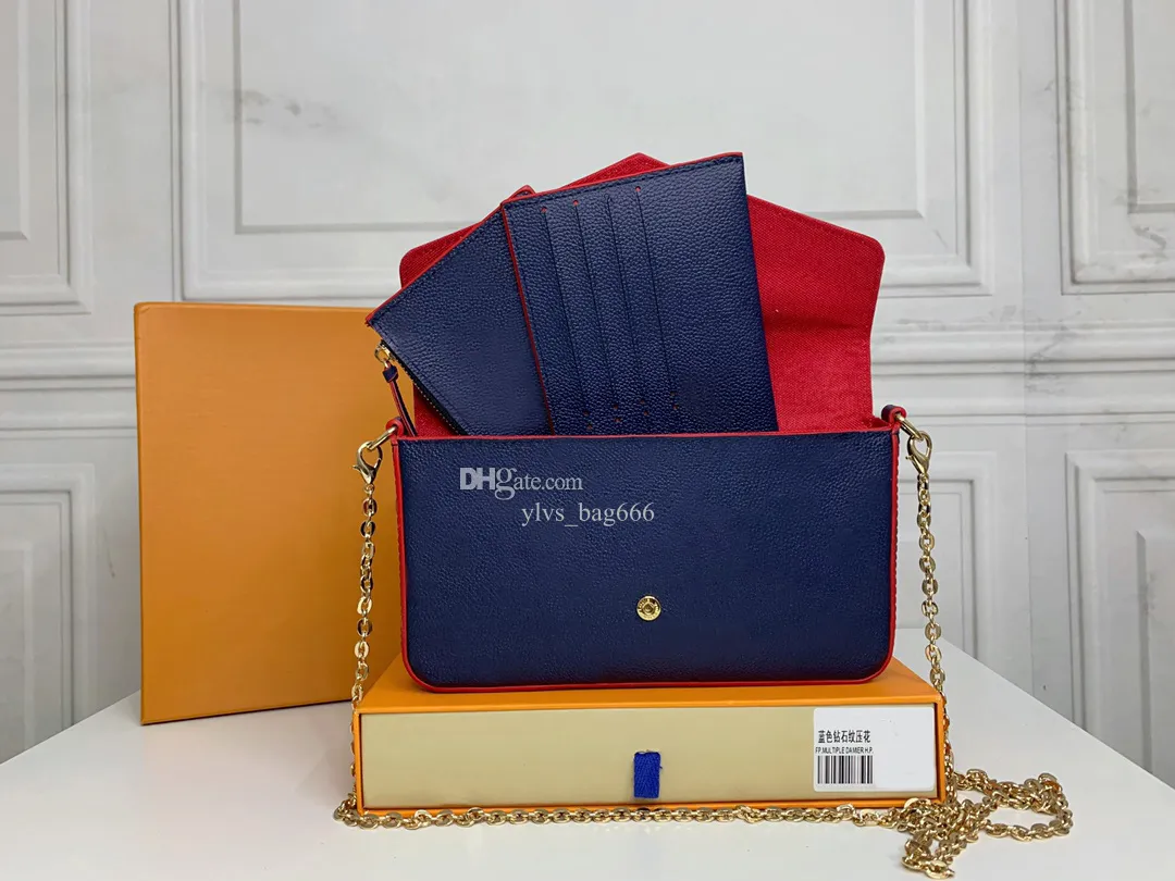 Женская дизайнерская сумка через плечо Дизайнерские сумки женские Мульти аксессуары Сумка через плечо Дизайнерские сумки через плечо 3 в 1 из высококачественной кожи с оригинальной коробкой