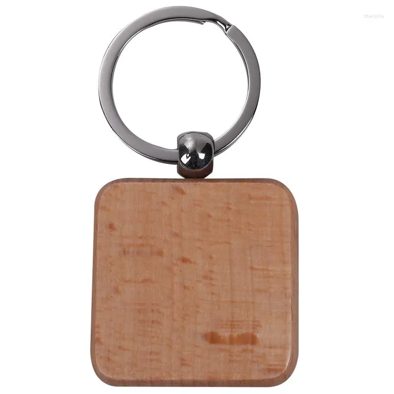 100 Blank Wooden Wooden Keychain DIY Custom Key Chains With Anti