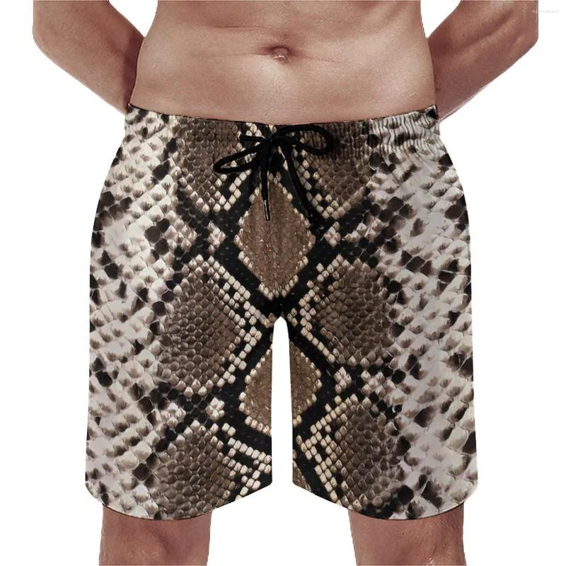 Pantaloncini da uomo in pitone in pelle di serpente Stampa vintage Comodo costume da spiaggia per il tempo libero Taglie forti Costume da bagno uomo
