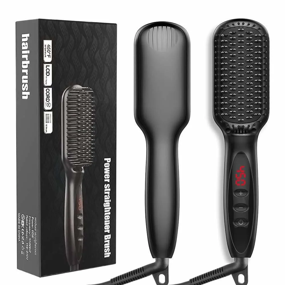 Stijltangen Verwarming Rechttrekken Kam Stijltang Borstel Mannen Quick Baard Styling Iron Smoothing 230906