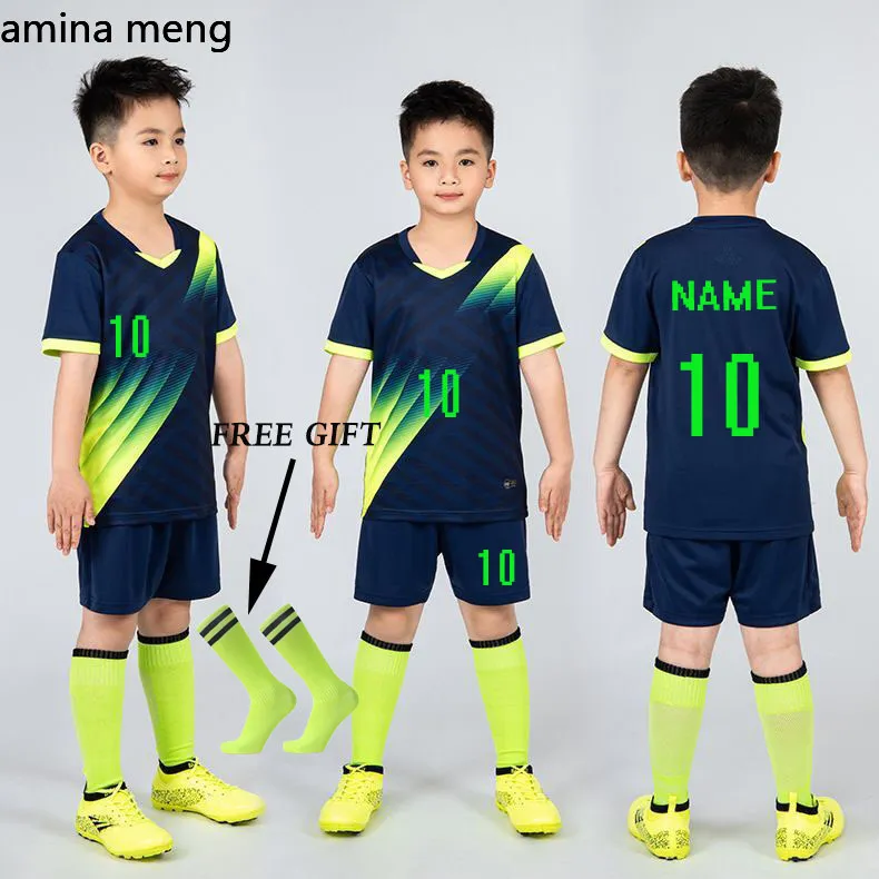 Jerseys Custom Kids Soccer Jerseys Suit Boys Football Uniforms Futebol Shirt Sets Soccer Kit Children Girls Sportswear Clothing 230906