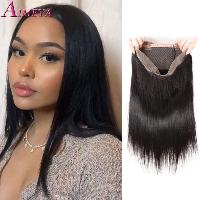 レースウィッグスルーラスアラミ360 HD Transparan Lacce Frontal Dipetik Knot Dikelantang Untuk Wanita Hitam Penutupan Garis Rambut 230905