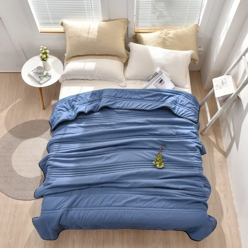 Cobertores Cobertor de resfriamento de verão para cama ponderada adultos crianças casa casal ar condicionado consolador colcha 230906