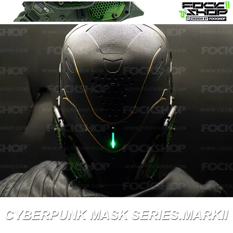 Party Masks Fockshop Cyberpunk Mask Night City Cosplay Stage Property Sci-Fi Lamp Halloween Festival Party Gifts for Teenagers 230905