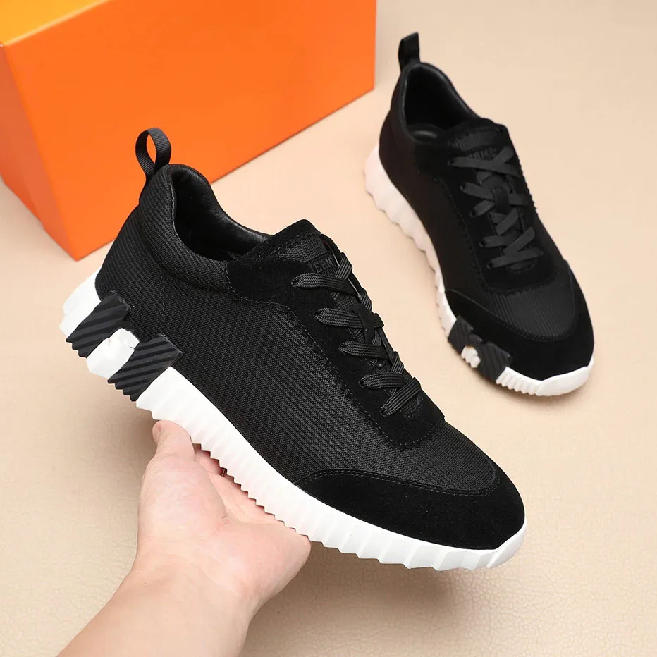 2023ss Casual Hommes Chaussures De Luxe Designer Sneaker Véritable Semelle En Caoutchouc Rayé En Cuir Pointu Runner Extérieur sont Taille38-45 jnhuy000001