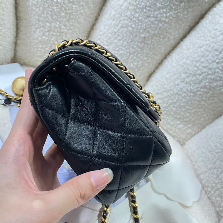DHgate Womens Genuine Leather Crossbody Purse Designer CC Flap Bag with Gold Chain Sling Small Shoulder Bag for Office Travel Bags Luggage Accessories