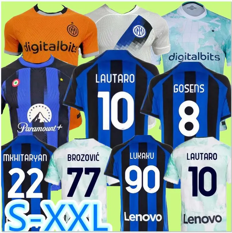 BARELLA Soccer Jerseys LUKAKU DZEKO VIDAL 23 24 Shirts Kits J.CORREA BROZOVIC CALHANOGLU GAGLIARDINI CORREA MILANS UNIFORMS football shirt men kids kit equpment