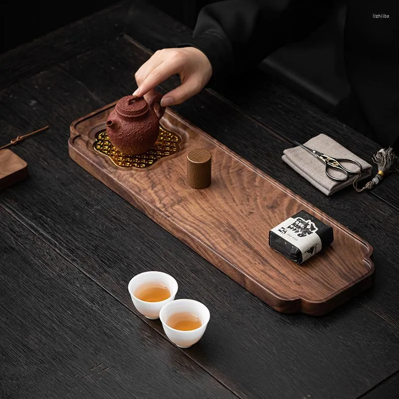 TEA TRAYS SHENGYAO WALNUT TRÄ TRAY TRY BOOKING PLATFORM HIGH END SOLID HUSHUSHET LJUD Luxury Chinese Style Retro Small