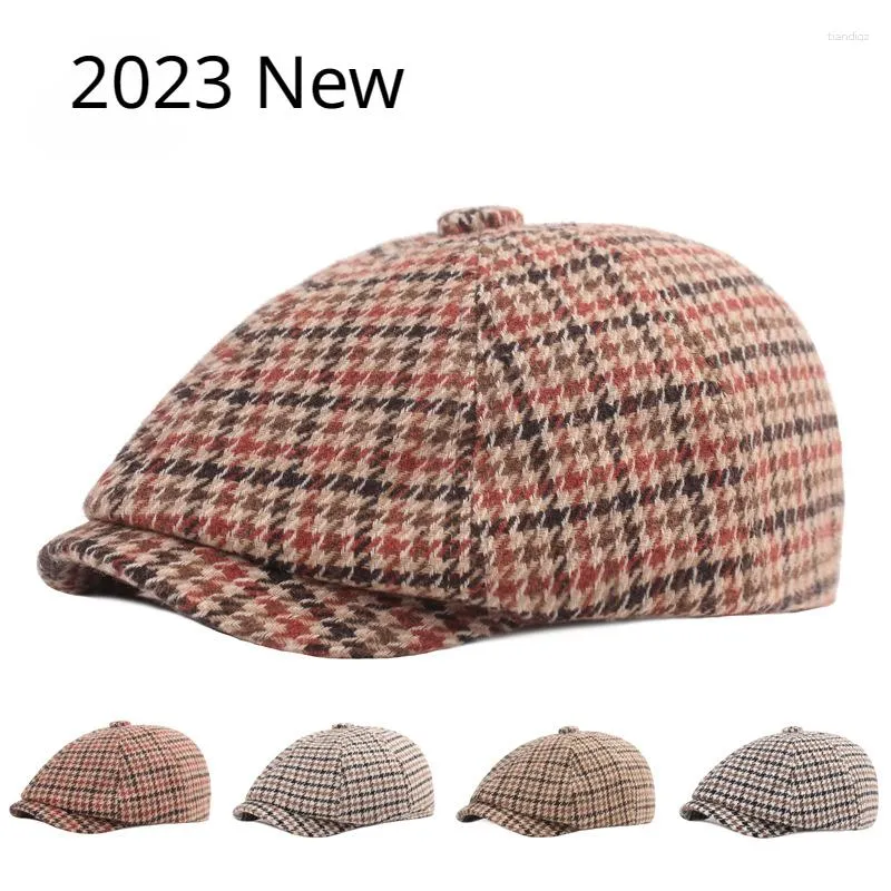 Bérets 2023 Coton chapeaux octogonaux hommes et femmes chaudes fashion rétro béret peintre chapeau printemps automne décontracté sboy