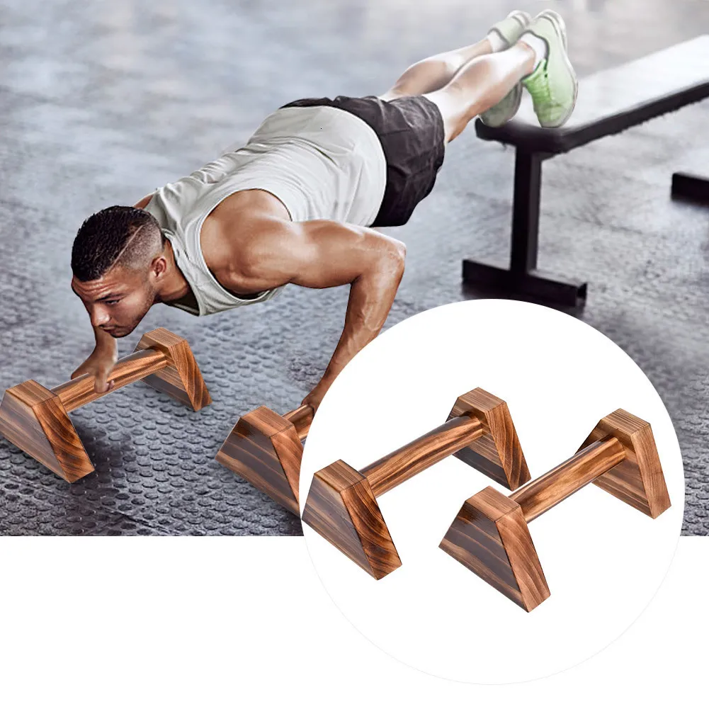 Push Ups Stands Wooden Calisthenics Handstand Gym Exercise Training