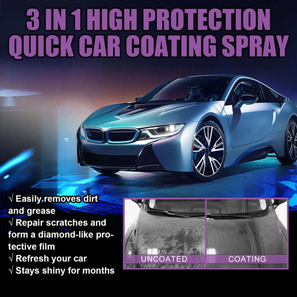 Auto di lusso 1/2 pezzi 3 In1 Rivestimento rapido Spray Alta protezione Rivestimento scudo per auto Riparazione vernice per auto Restauratore esterno auto Rivestimento spray in ceramica