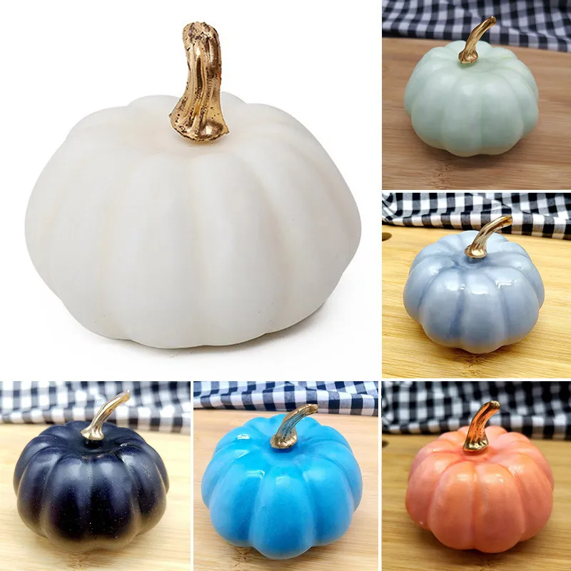 Andra evenemangsfestleveranser Halloween Simulation Multicolor Pumpkin Gold Orange White Artificial Pumpkin Thanksgiving Halloween Party Decor for Home 230905