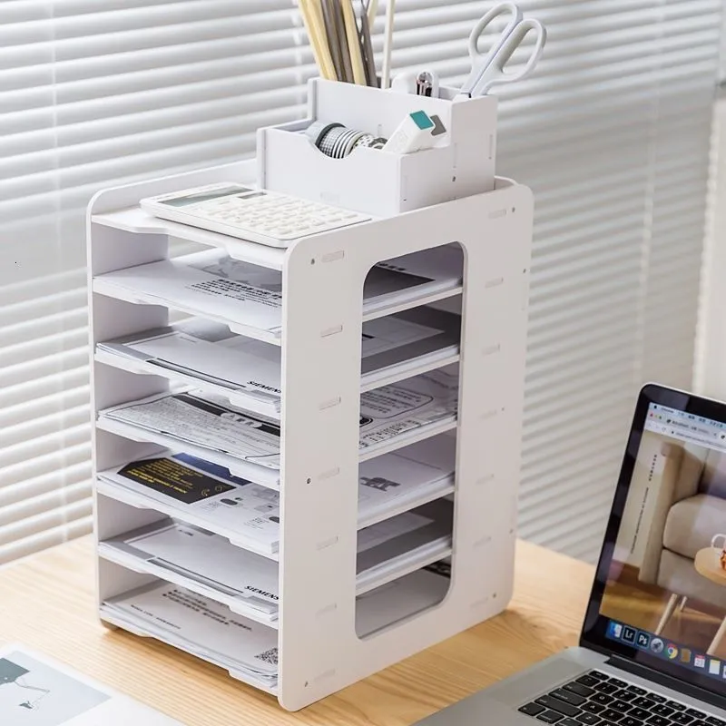 Storage Holders Racks 5 Layers Multifunction Document Trays File Papepr Letter Holder Stationery Storage Waterproof Desk Organizer Office Accessories 230905