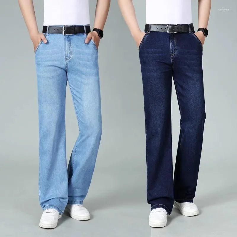 Mens Flared Jeans Boot Cut Leg Flared Male Classic Denim Jeans