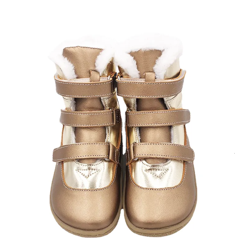 Stivali TipsieToes Top Brand a piedi nudi in vera pelle bambino bambino ragazza ragazzo scarpe per bambini per la moda stivali da neve invernali 230905