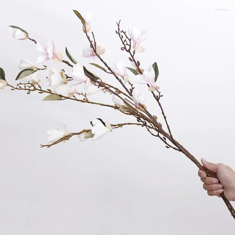 Vaser europeisk stil hand filt gummi stav 10 elegant magnolia imitation blommavasarrangemang dekoration i vardagsrummet och