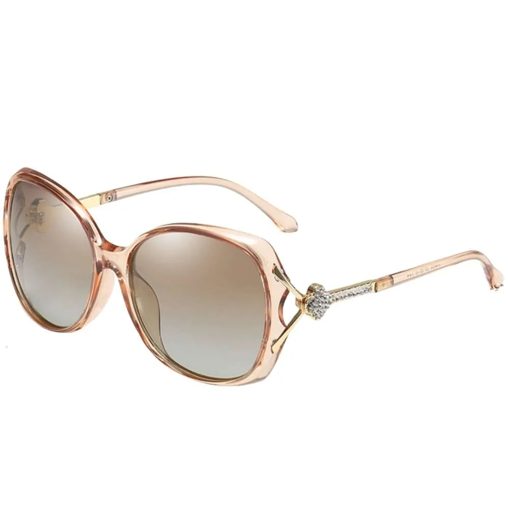 Sonnenbrille Designer Mode Luxus Neu für Frauen Frauen polarisierte Sonnenbrille Diamant umrandet große Rahmenbrillen