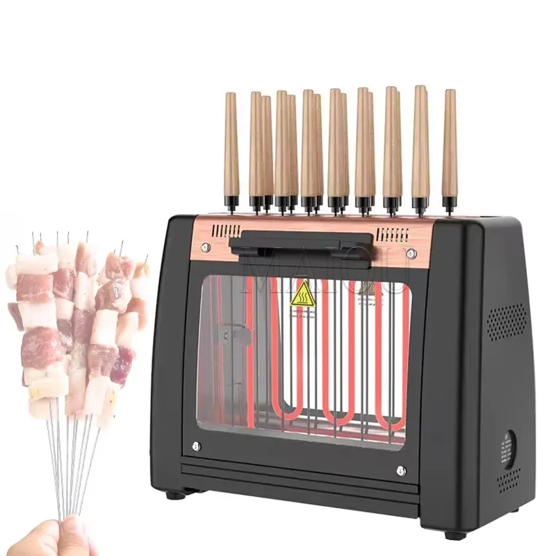 Grill de Barbecue électrique automatique, Machine à brochettes sans fumée, petit gril d'intérieur rotatif automatique, Portable pour la maison