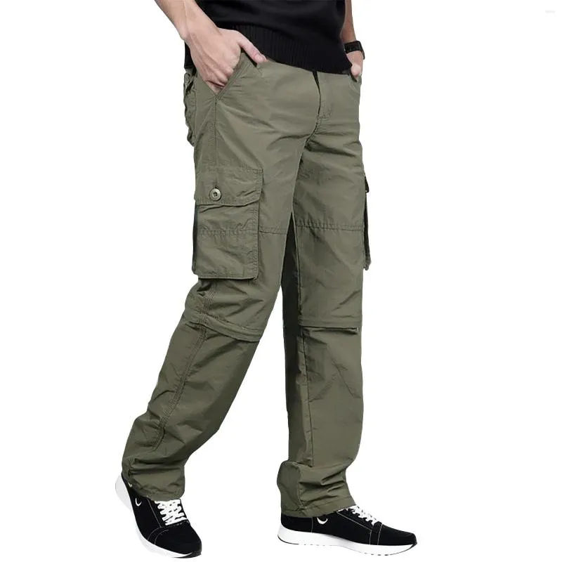 Jean Cargo pour hommes, pantalon Cargo, couleur Pure, longues poches multiples, Tube Vertical, pantalons décontractés, vêtements de travail en plein air