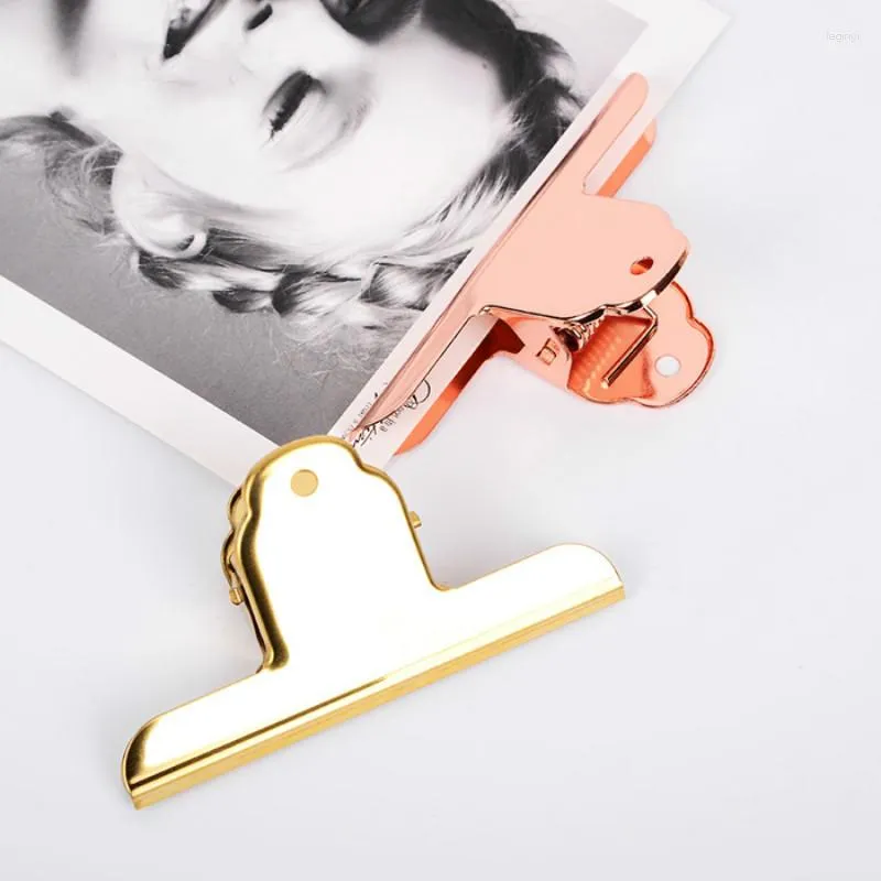 Mode Briefpapier Metalen klemmap Kantoor Studentbenodigdheden Rose Gold Clip Paperclips Paperclips